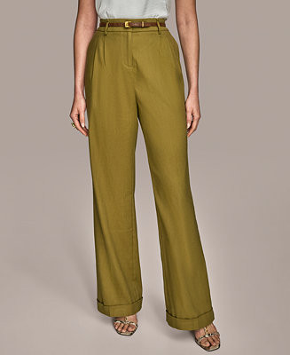 Donna Karan New York Women's Linen-Blend Wide-Leg Pants, Regular & Petite - Macy's | Macy's