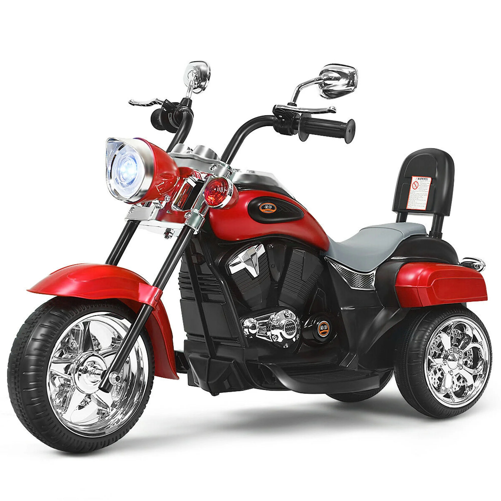 Gymax 6V Kids Ride On Chopper Motorcycle 3 Wheel Trike with Headlight Red | Walmart (US)