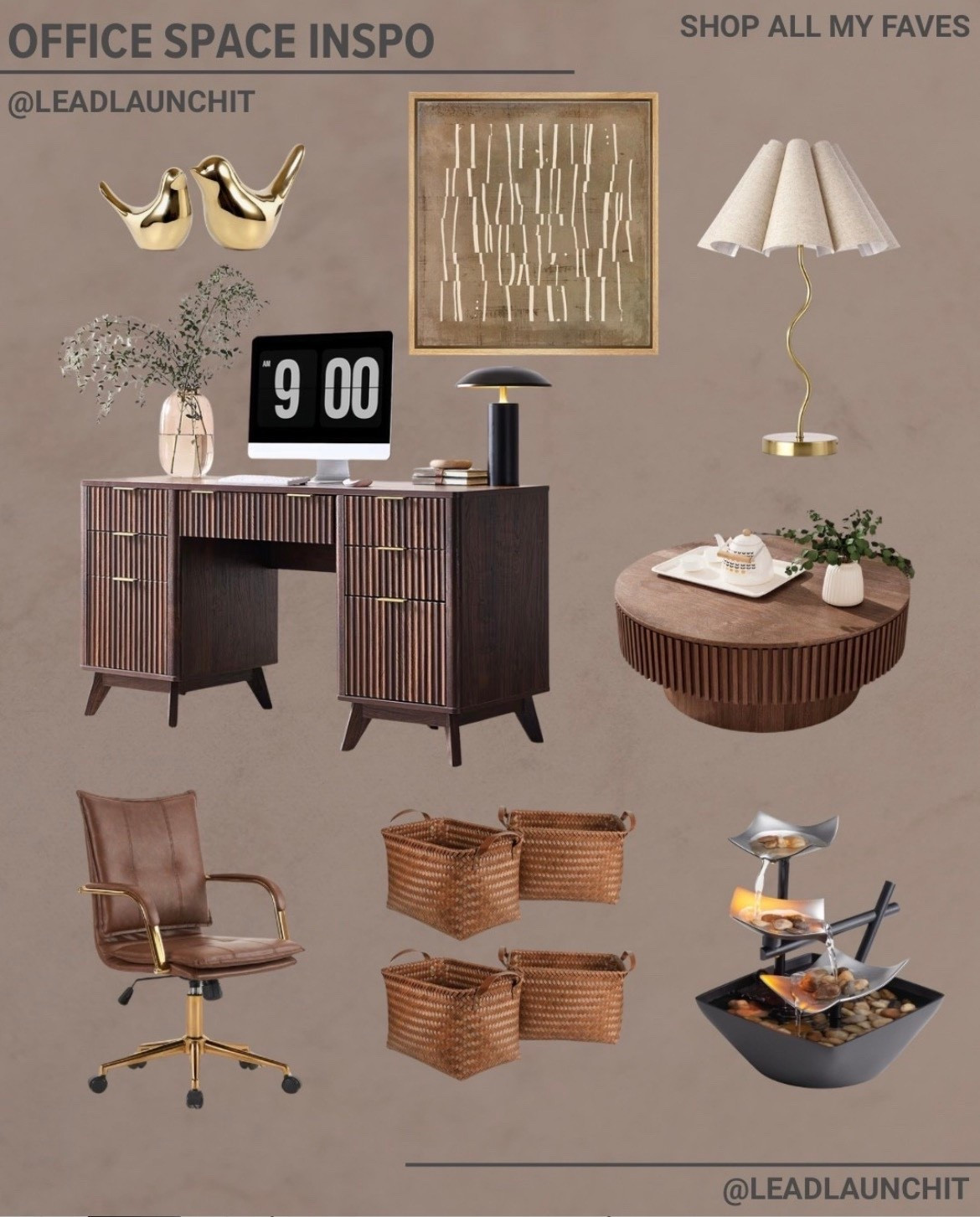 Office space glow-up loading 🤎✨

If you love warm wood tones, gold accents, and that modern luxe vibe… this setup is EVERYTHING. From the fluted desk and statement chair to the chic lighting and storage baskets — it’s giving productive but aesthetic.

Whether you’re building a home office or refreshing your workspace, these Amazon finds instantly elevate the space without breaking the budget.

Everything is linked in my LTK and Amazon storefront so you can shop all my favorites in one place.

#AmazonHome #OfficeInspo #HomeOfficeDecor #LTKHome #NeutralAesthetic