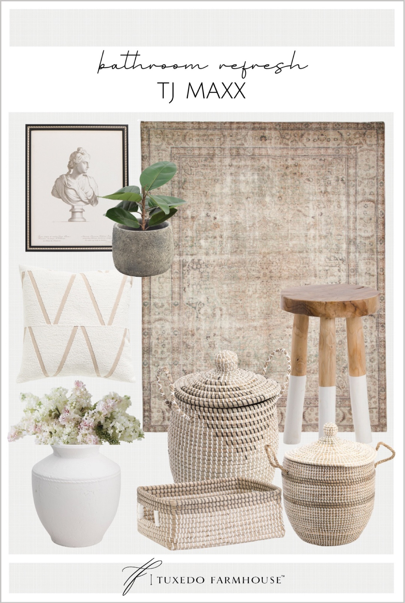 Spring decor from TJ Maxx. 

Area rugs, home decor, storage baskets, laundry baskets, wall art, throw pillows, pottery vases, stool tables, planters 

#LTKhome #LTKSeasonal #LTKFind