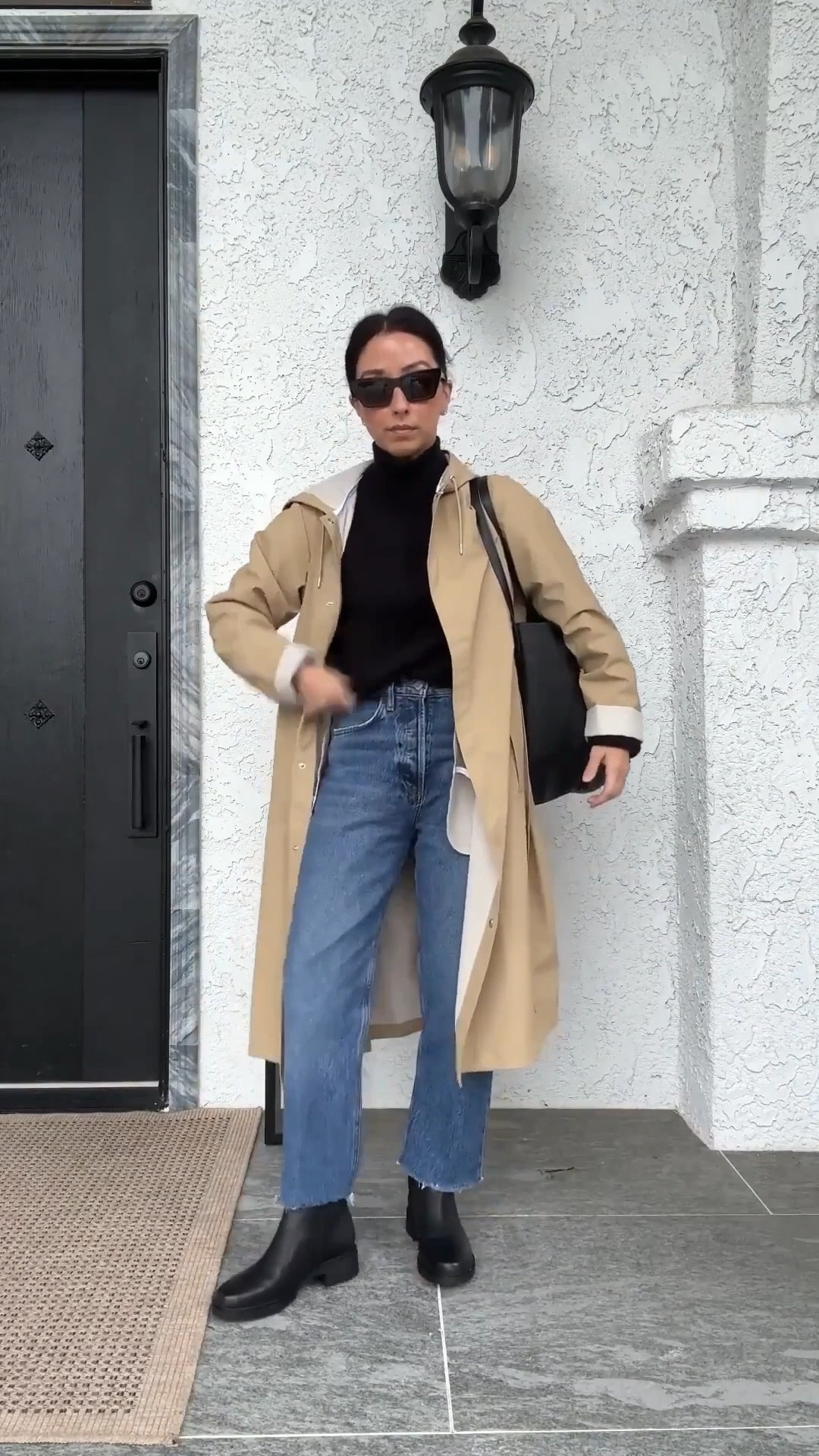 Rainy day outfit ideas. Rain boots and how to style them. Just picked these up from Blondo - lug sole, but very lightweight. I'd prefer more of an almond toe, but waterproof boots that aren't your typical rain boots are hard to come by. Either sold out or just not available. 

Rains rain jacket xs
Everlane cloudsoft turtleneck xs
AGOLDE jeans 25, size down. Cut hems
Blondo boots 5.5
Mansur Gavriel tote
YSL Sunglasses

Fall style, fall outfits, petite style 

#LTKSeasonal #LTKSaleAlert #LTKPetite