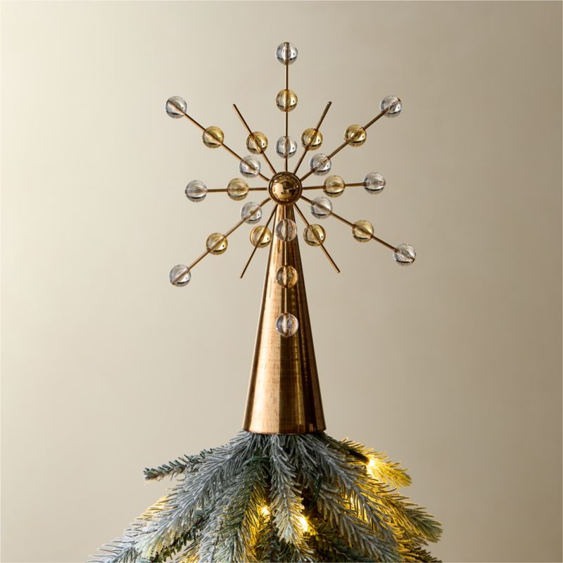 Astrid Clear and Amber Burst Christmas Tree Topper | CB2 | CB2