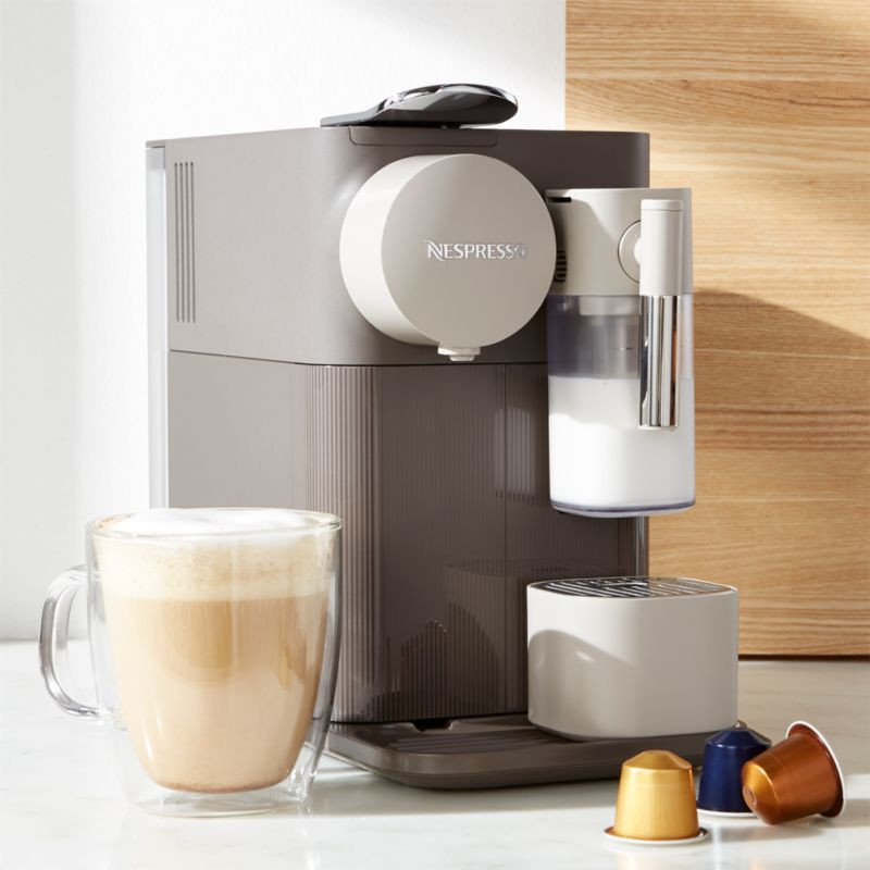 De'Longhi Warm Slate Lattissima One Espresso Maker + Reviews | Crate and Barrel | Crate & Barrel