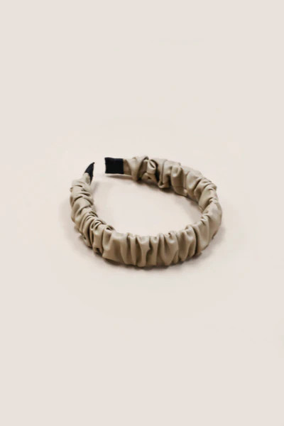 Harley Faux Leather Headband - Taupe | Inspired Boutique