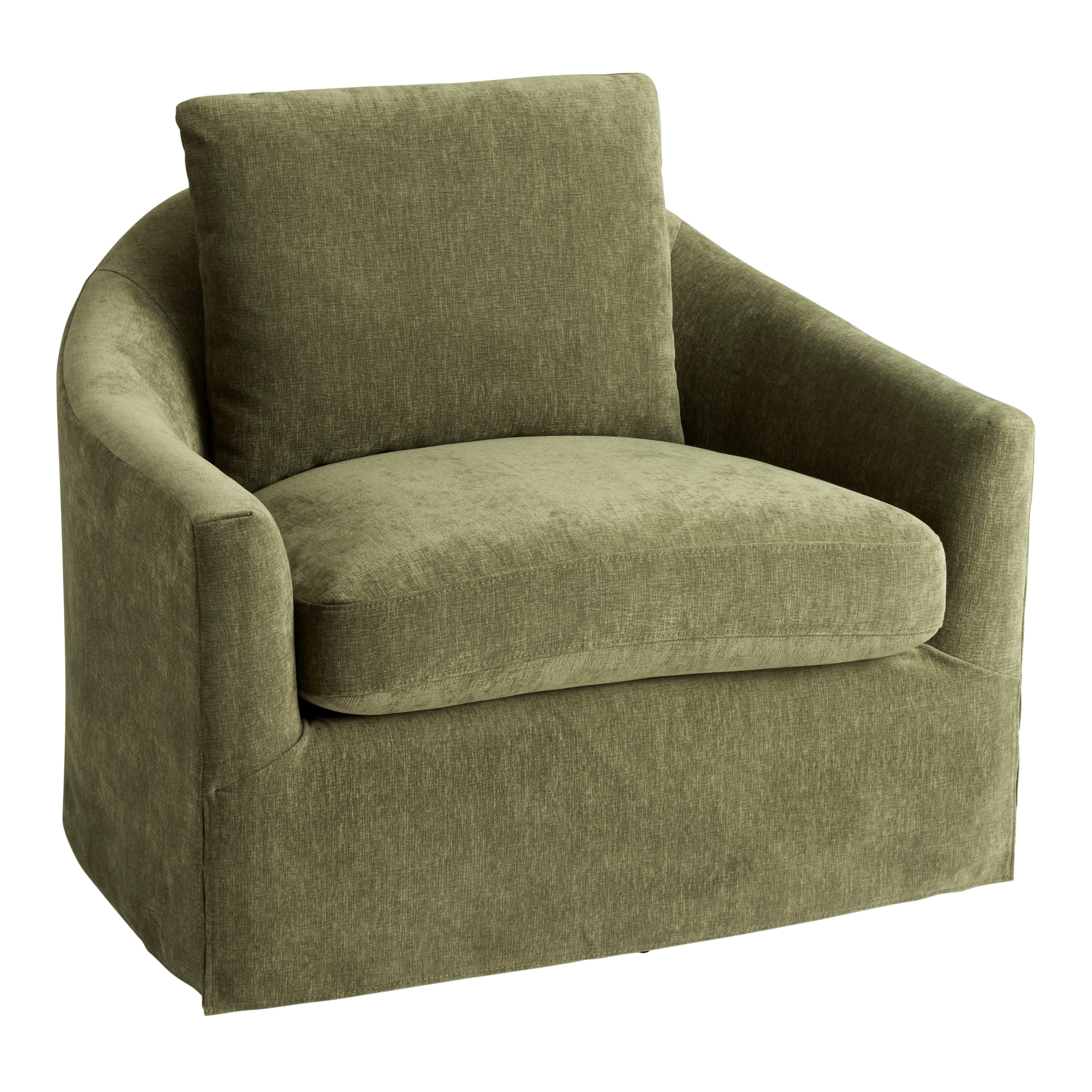 Avondale Oversized Chenille Upholstered Swivel Chair | World Market