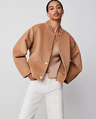 Ann Taylor Bomber Snap Front Jacket | Ann Taylor (US)