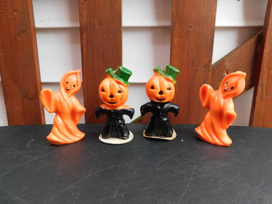 Vintage Lot of GURLEY Halloween Candles Set of 4 | Etsy (US)