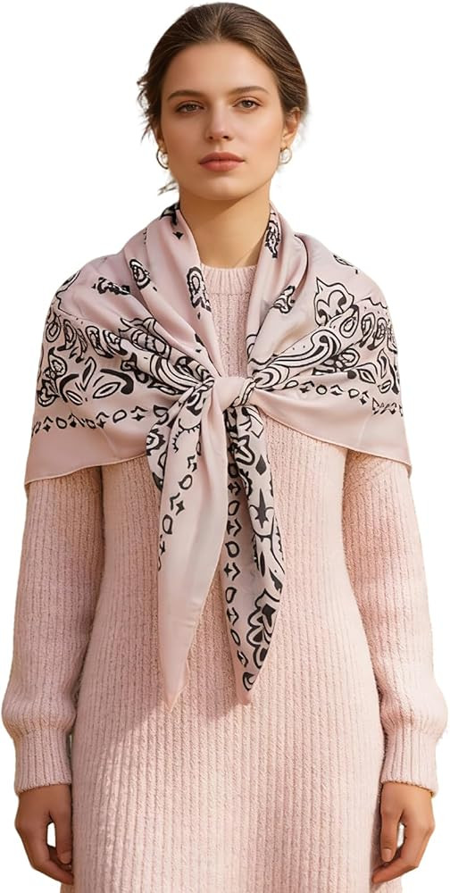 43" Large Square Scarf Hairscarf Fashion Scarves Hair Wrapping Scarfs Night Sleeping Headscarf fo... | Amazon (US)