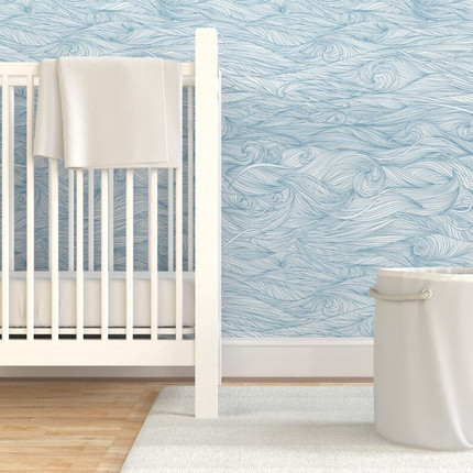 Click for more info about Ocean Wallpaper  Waves by Innaogando  Ocean Waves Lines Blue | Etsy