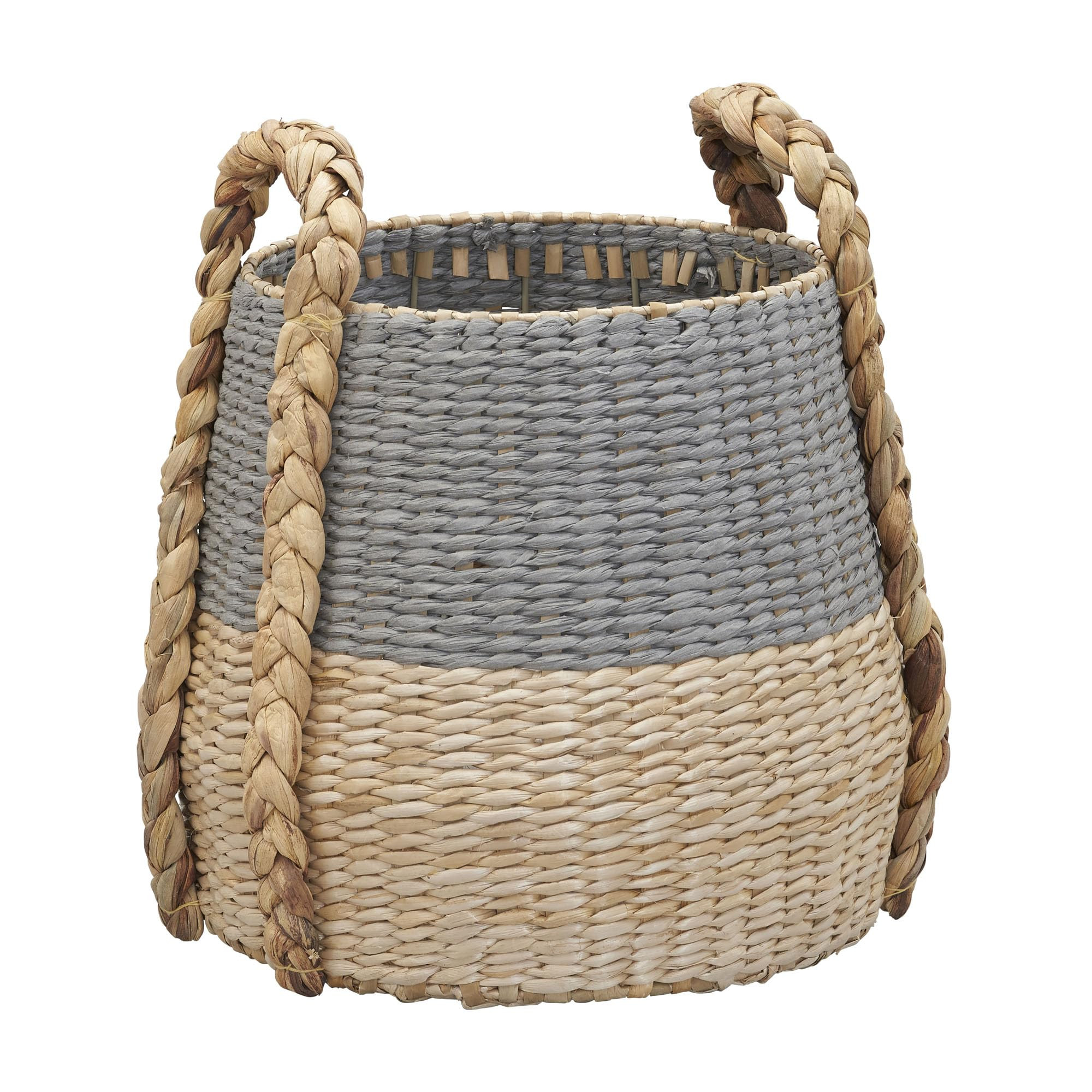 Household Essentials Cattail and Paper Terra Basket, Natural and Gray | Amazon (US)