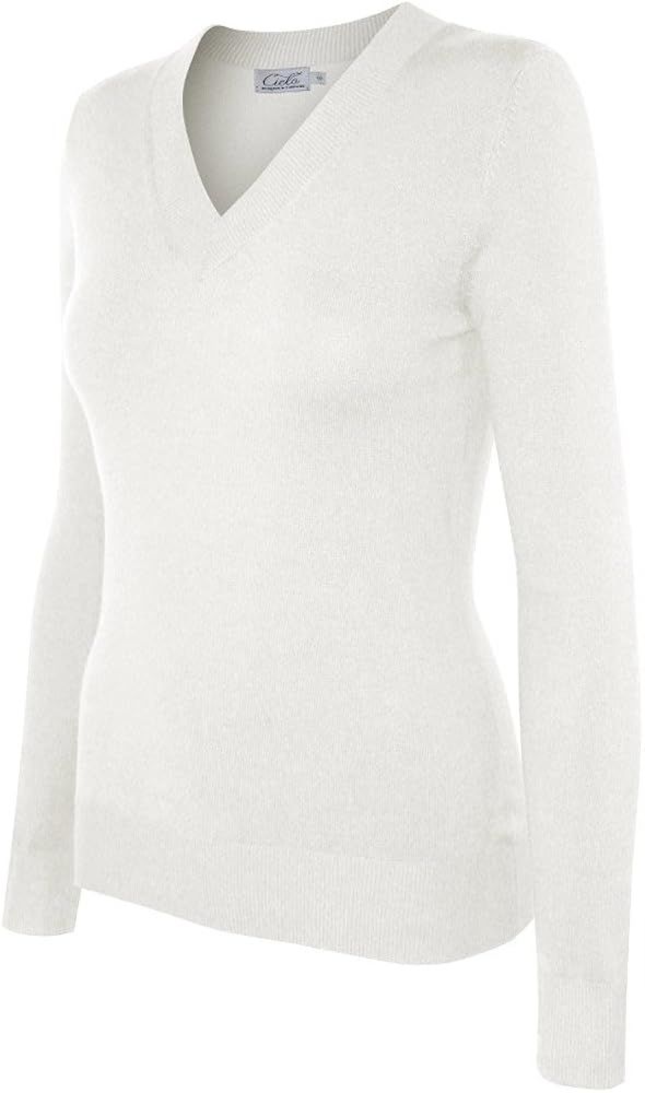Cielo Women's Solid Soft Stretch Pullover Knit Sweater | Amazon (US)
