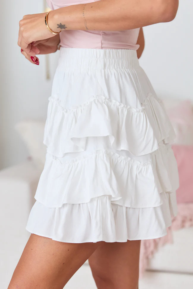 Mckenzie Tiered Solid Skort | Pink Lily