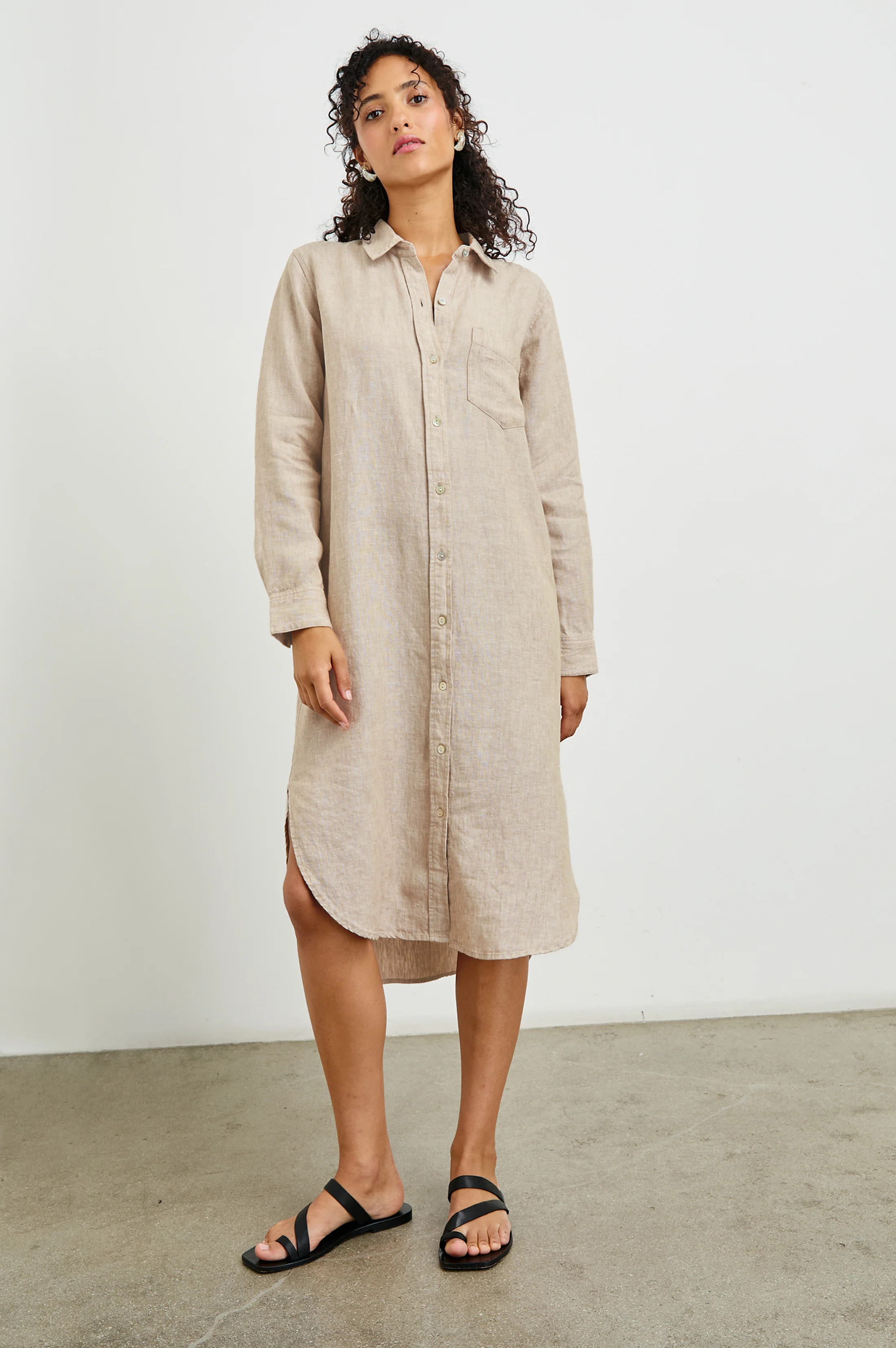 VAL SHIRT DRESS - HEATHERED FLAX - XXS | Rails
