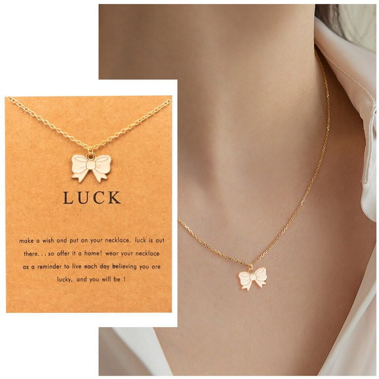 Valentines Day Gifts Gold Butterfly Bow Inspirational Necklace Gifts For Women Teen Girls Necklac... | Walmart (US)