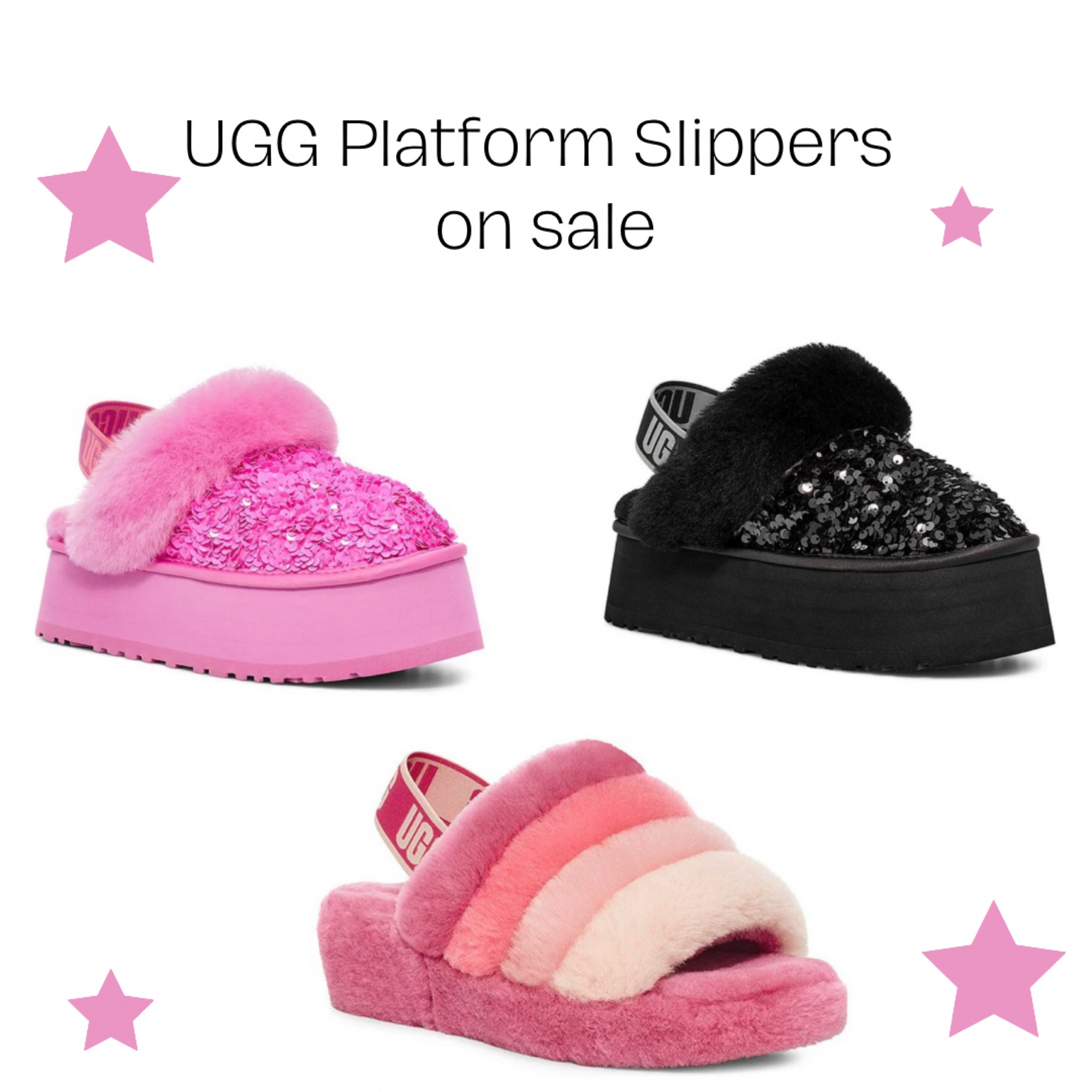 How cute are these?? 💖💖 | UGGS | UGG platforms | UGG platform slippers | slippers | sale | house shoes | cozy | lounge 

#LTKSale #LTKshoecrush #LTKsalealert