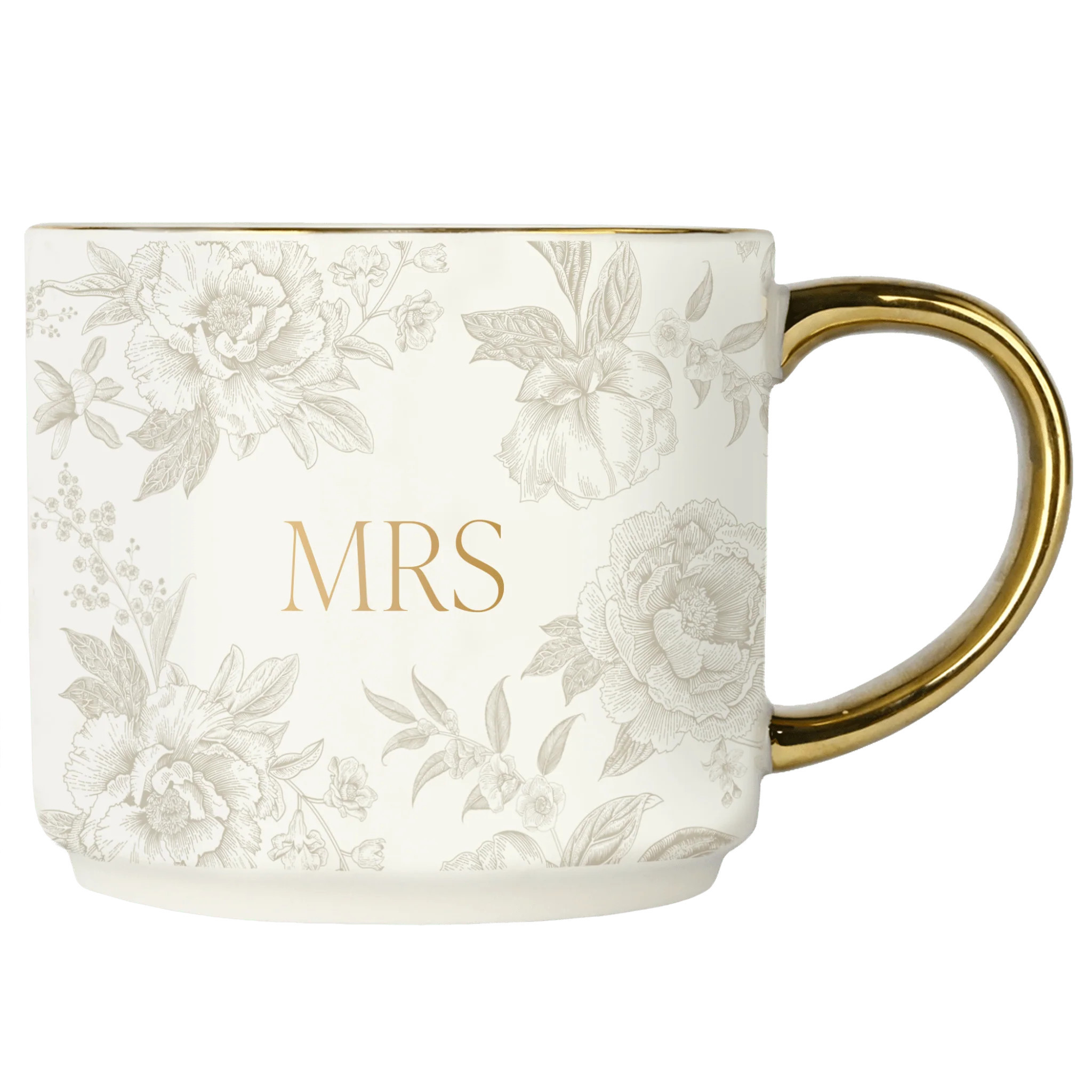 Mrs 14oz. Gold Handle Coffee Mug | Sweet Water Decor, LLC
