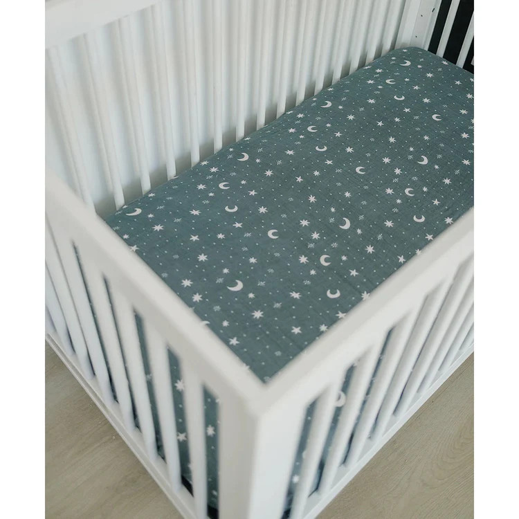 Muslin Crib Sheet, Night Sky | SpearmintLOVE