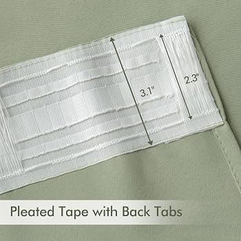 MIULEE Sage Green Back Tab Blackout Curtains 52x72 Inches Long 2 Panels Set | Amazon (US)