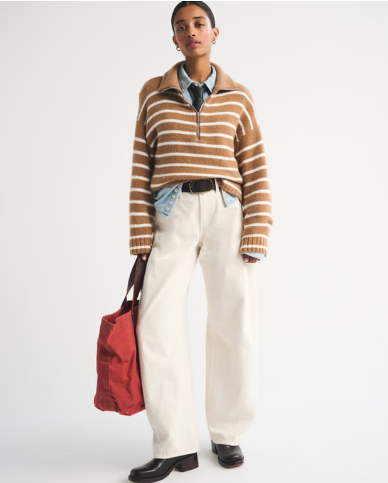 a flattering high-rise waist and modern barrel-leg silhouette that creates an effortlessly chic look. Perfect for brunch, travel, casual Fridays, coffee runs, or weekend outings, these versatile jeans pair beautifully with fitted tanks, oversized sweaters, blazers, or sneakers for an elevated everyday outfit. 

 #LTKdayinmylife #LTKOver40 #LTKWorkwear
