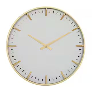 PRIVATE BRAND UNBRANDED Kiva White Glass Contemporary Wall Clock 042135 - The Home Depot | The Home Depot