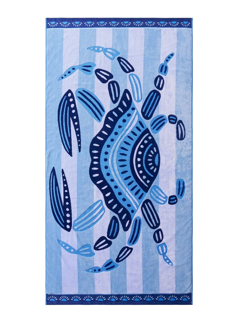 Better Homes & Gardens Cotton Blend Blend Beach Towel, 72 x 38 in, Crab | Walmart (US)