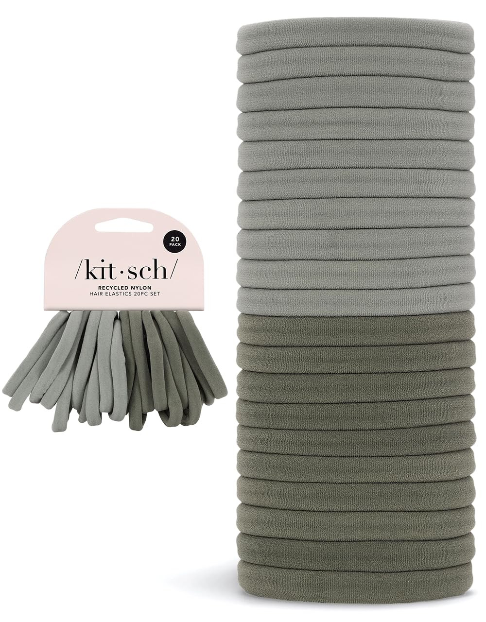 Kitsch Nylon Hair Ties for Girls & Women - No Snag, Pain-free Hair Ties No Damage Ideal for Ponyt... | Amazon (US)