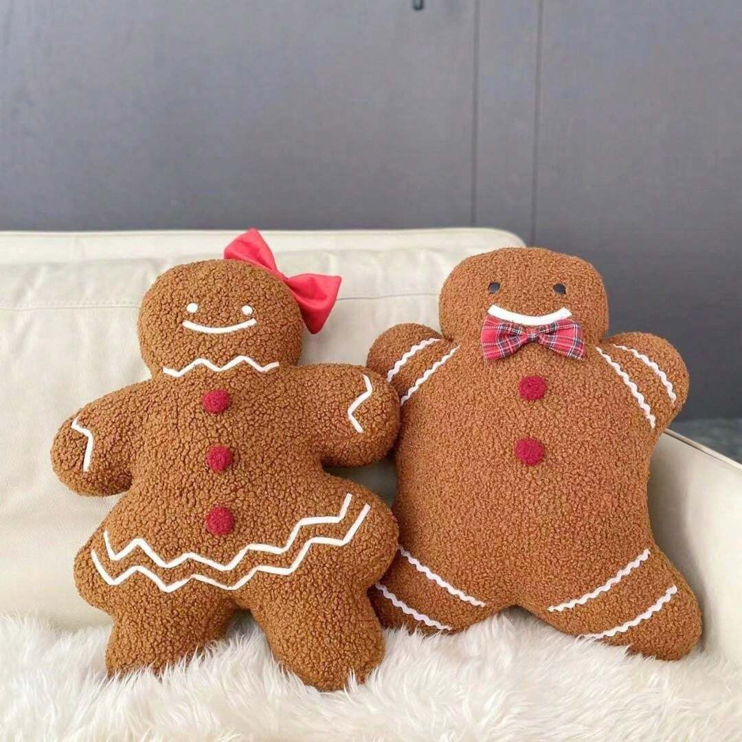 1pc Plush Christmas Gingerbread Man Throw Pillow, Cute & Cozy Decorative Pillow, Holiday Home Dec... | SHEIN