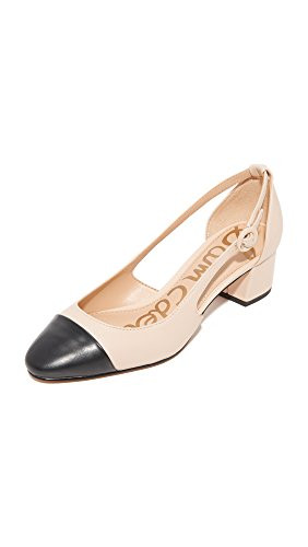 Sam Edelman Women's Summer Sand/Black  Leah Cutout Block Heel - 8 B(M) US | Amazon (US)