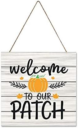 Welcome to Our Patch Sign for Front Door Porch, Rustic Wood Signs Home Decor Farmhouse Wall Art f... | Amazon (CA)