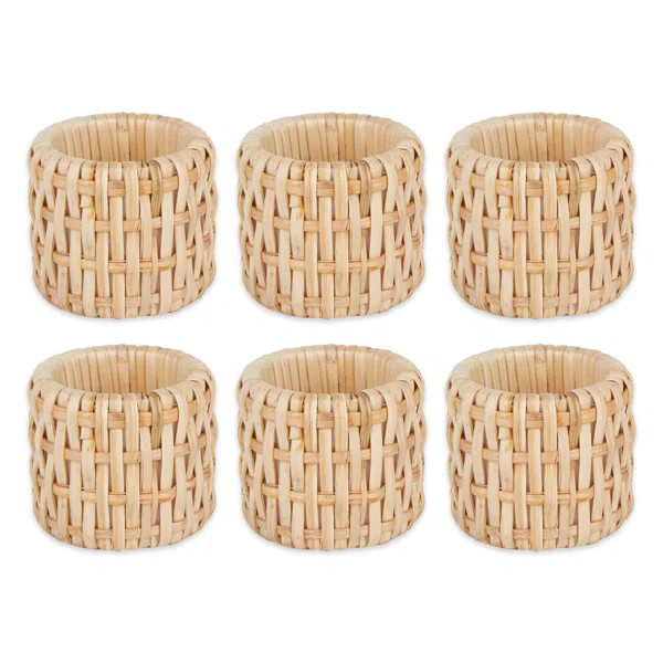 Rattan Porcelain China Napkin Ring (Set of 6) | Wayfair North America