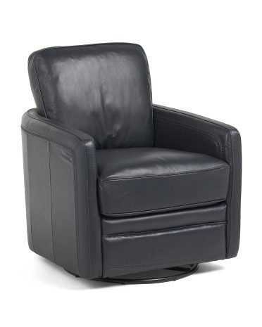 29x34 Leather Turner Swivel Glider Accent Chair | TJ Maxx