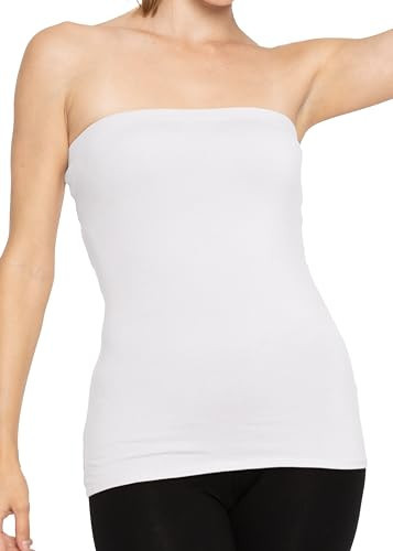 STRETCH IS COMFORT Women's Cotton Tube Top White Large | Amazon (US)