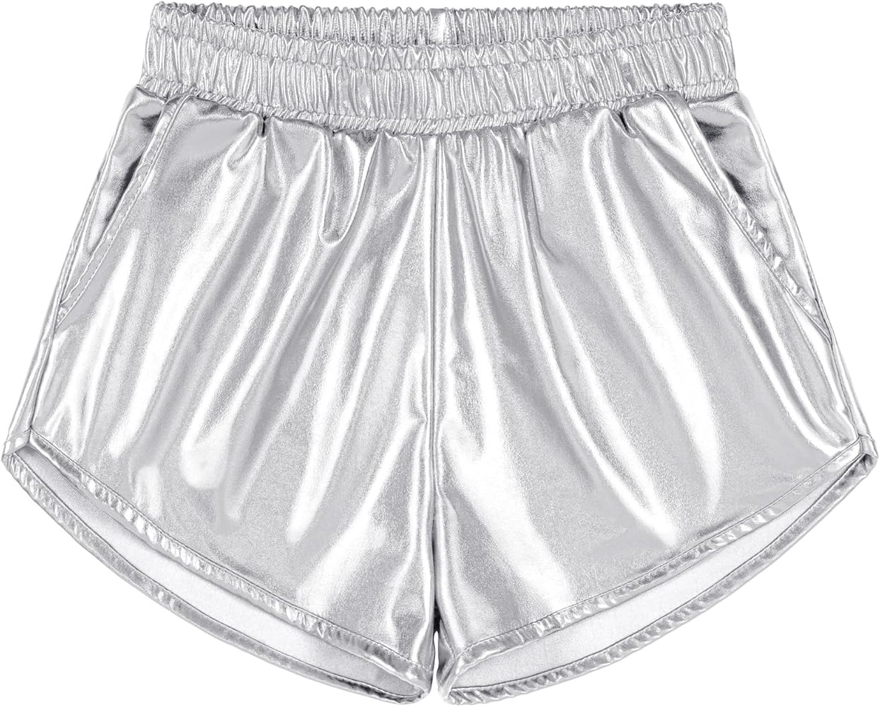 BOOPH Girls Metallic Shorts Kids Sparkly Dance Outfits Shiny Hot Pants | Amazon (US)