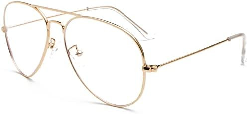 EYLRIM Blue Light Aviator Glasses for Women Men Metal Pilot Frame Clear Lens Computer Eyeglasses | Amazon (US)