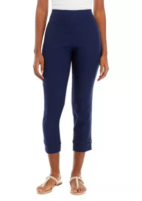 Crown & Ivy Women's Petite Ankle Pants, Navy Blue, 10P | Belk