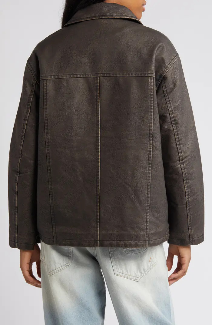 Wadded Faux Leather Jacket | Nordstrom