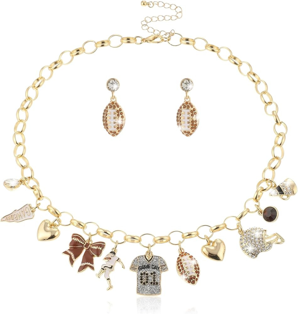 Football Game Day Necklace for Women | Jewelry Gifts for Sport Lover Football Team | Amazon (US)