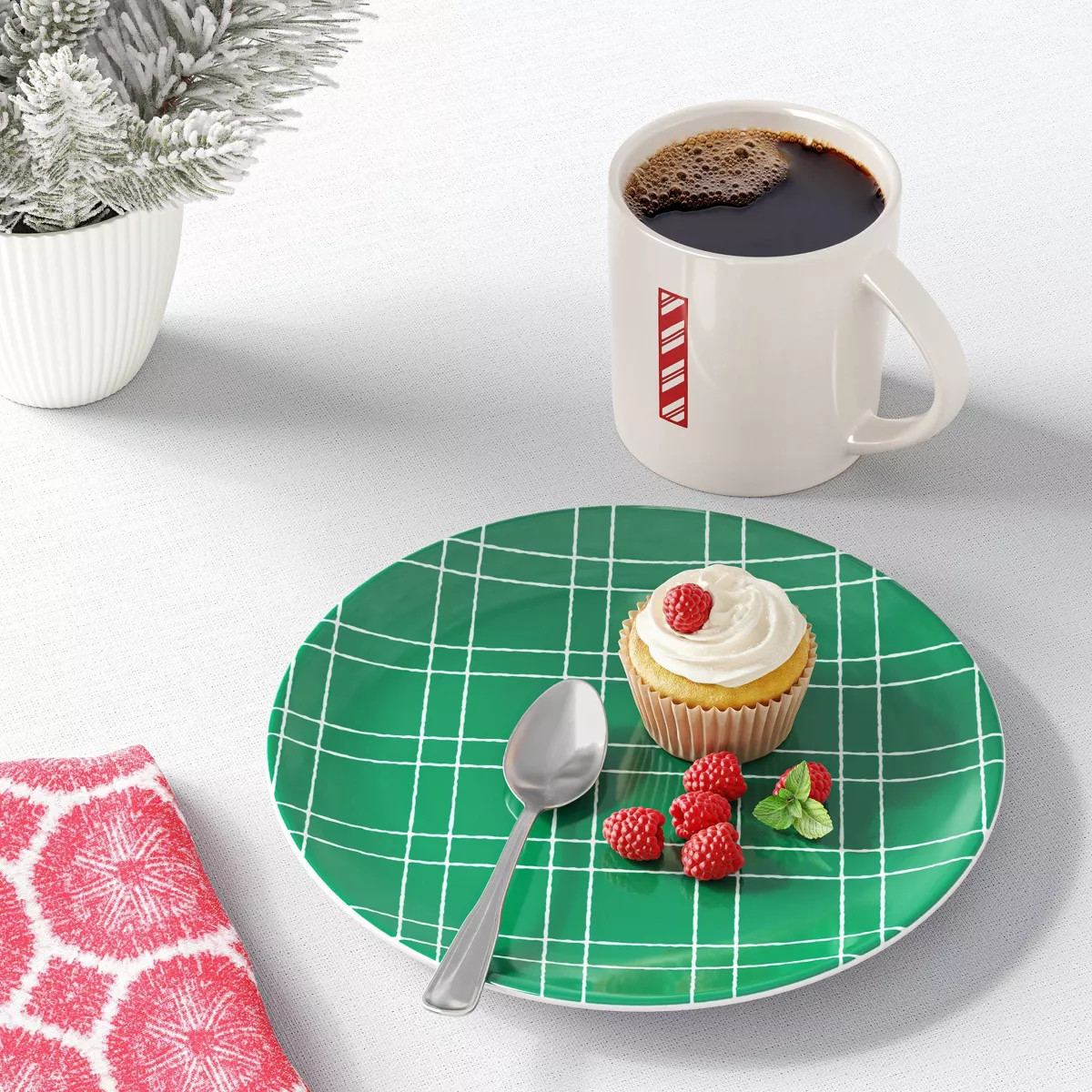 7.88" Christmas Melamine Plaid Salad Plate Green - Wondershop™ | Target