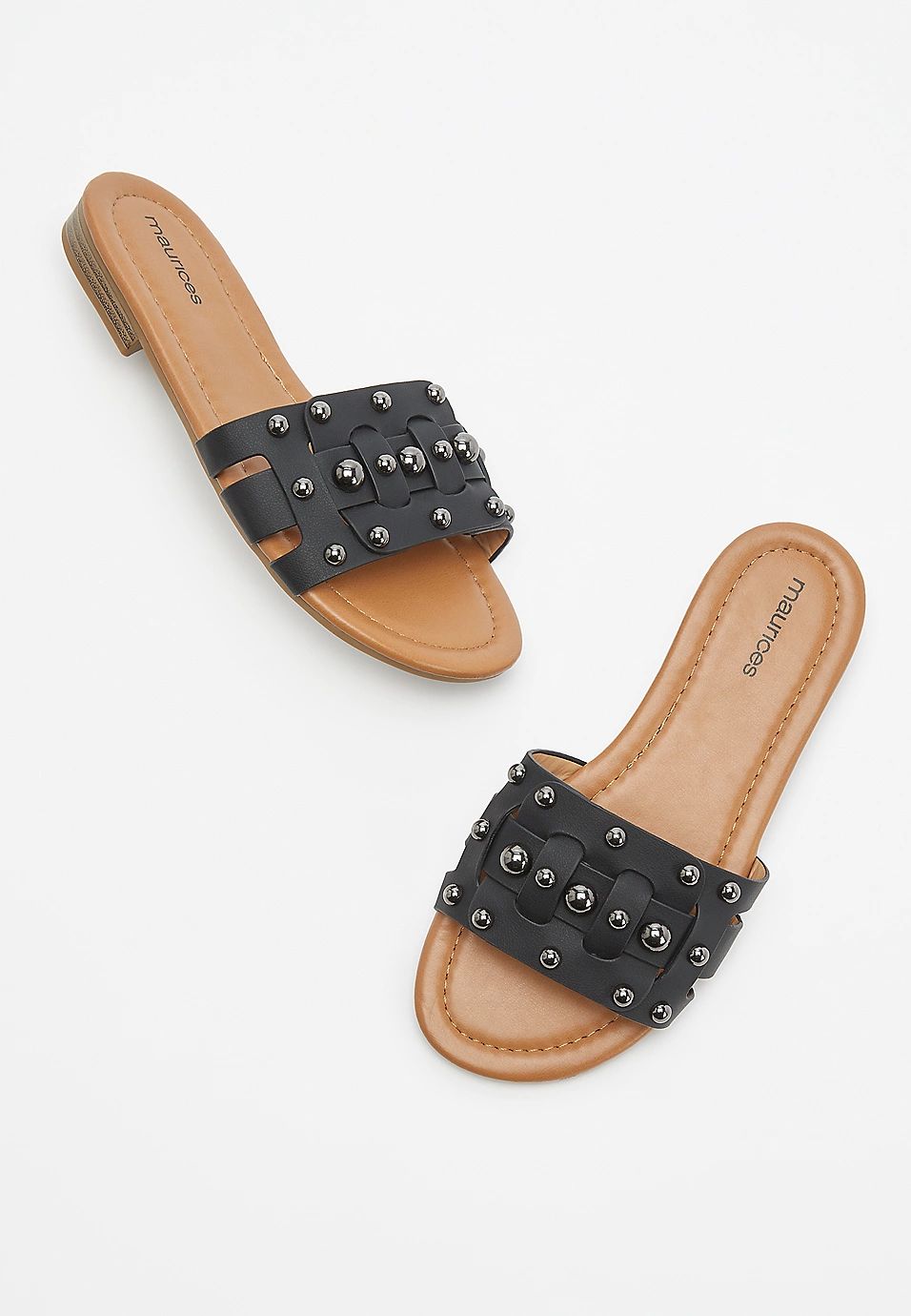 Hallie Black Studded Sandal | Maurices