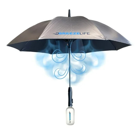Breeze Life Sun Umbrella with Fan and Mister, Rechargeable UPF 50+ Sunblock Misting UV Umbrella. ... | Walmart (US)