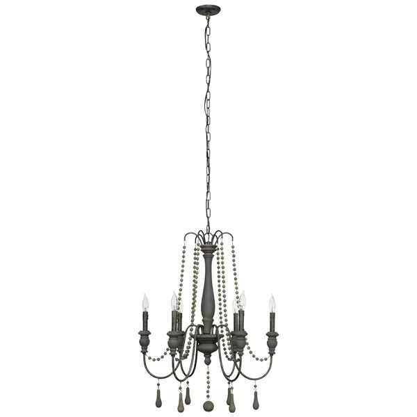 Elissa 6 - Light Candle Style Classic / Traditional Chandelier with Beaded Accents | Wayfair North America