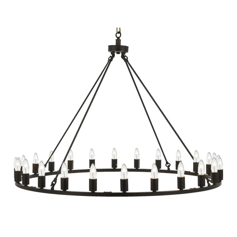 Miltona Vintage Barn 24-Light Unique / Statement Wagon Wheel Chandelier | Wayfair North America