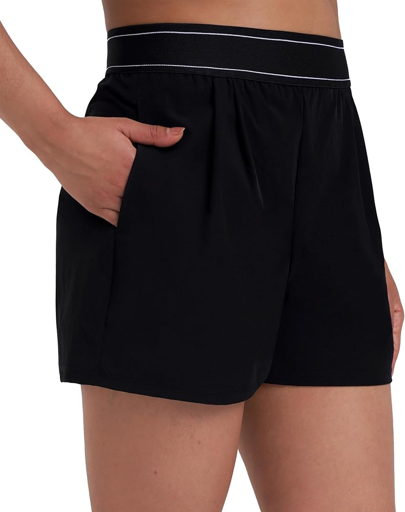 Sunzel Dress Shorts for Women 4" - High Waisted Wide Leg Casual Summer Athletic Elastic Waist Ple... | Amazon (US)