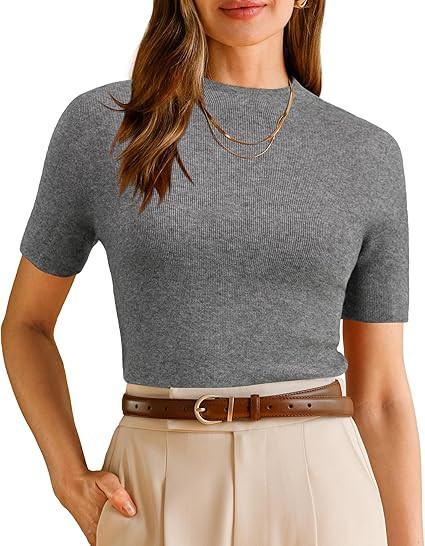 Arach&Cloz Women's Wool Blend Spring Seamless Rip Resistant Tops Opaque Business Casual Shirts | Amazon (US)