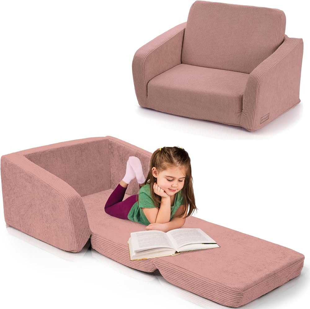 ZICOTO Comfy Kids Chair for Toddler - Stylish 2 in 1 Lounger Made of Memory Foam Easily Unfolds I... | Amazon (US)