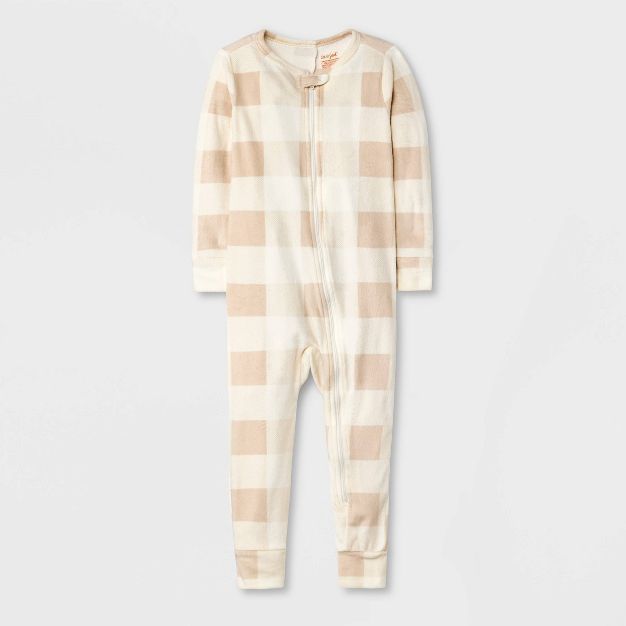 Toddler Girls' Plaid Pajama Romper - Cat & Jack™ Ivory | Target