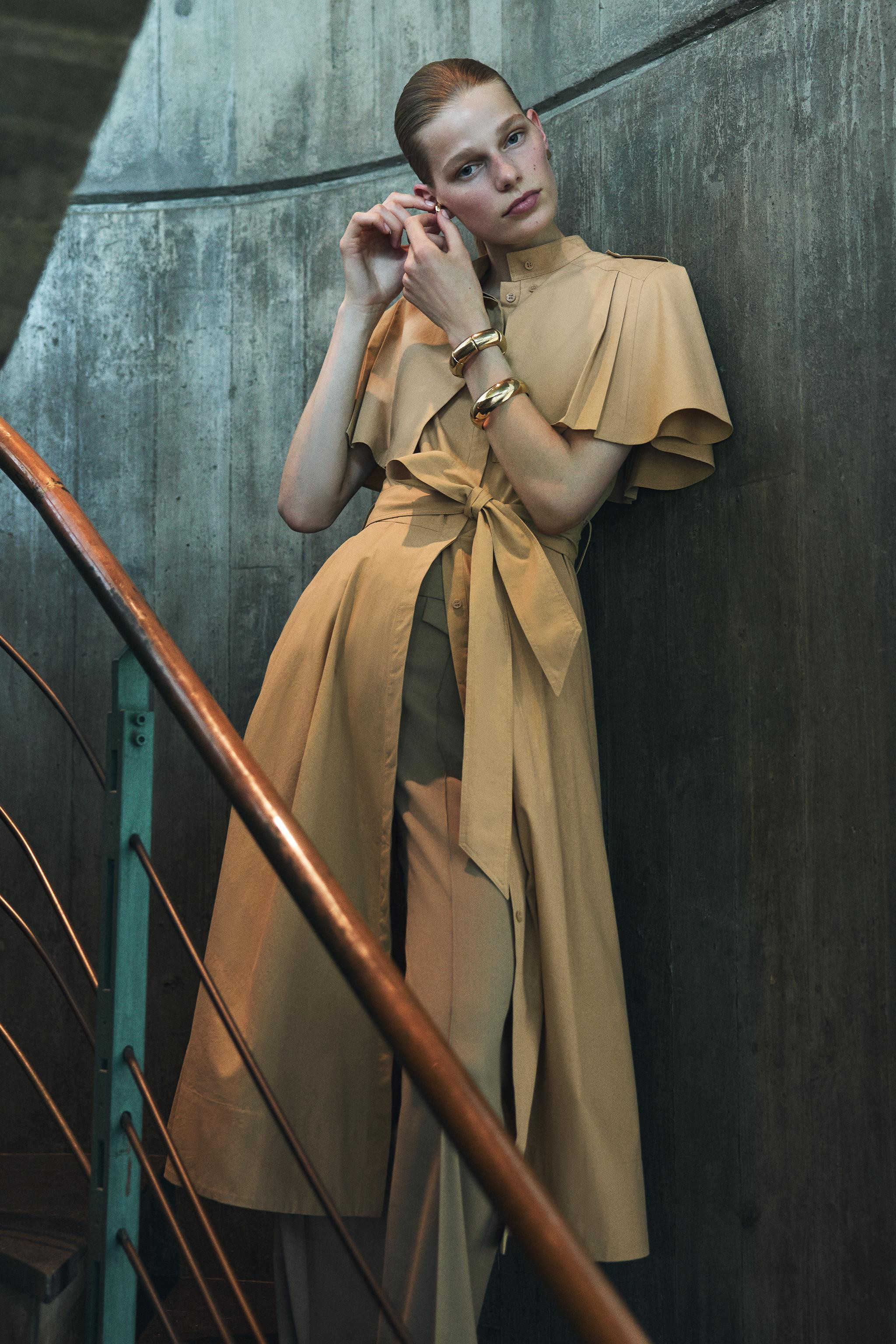 ZW COLLECTION CAPE SHIRT DRESS | Zara US