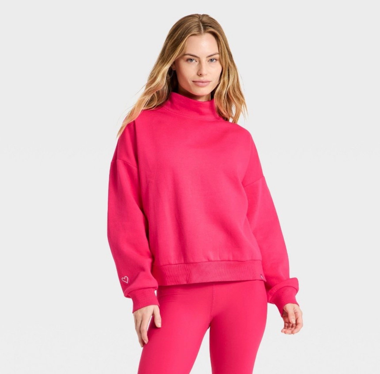 Valentine’s Day mock neck sweatshirt — are you kidding me. So cute! 

#LTKmomlife #LTKMidsize