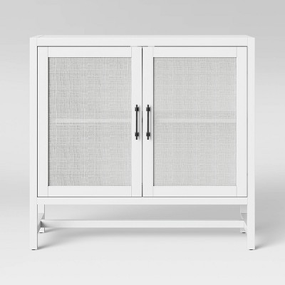 Warwick 2 Door Cabinet White - Threshold™: Transitional Style, Adjustable Shelves, Hardwood Frame | Target
