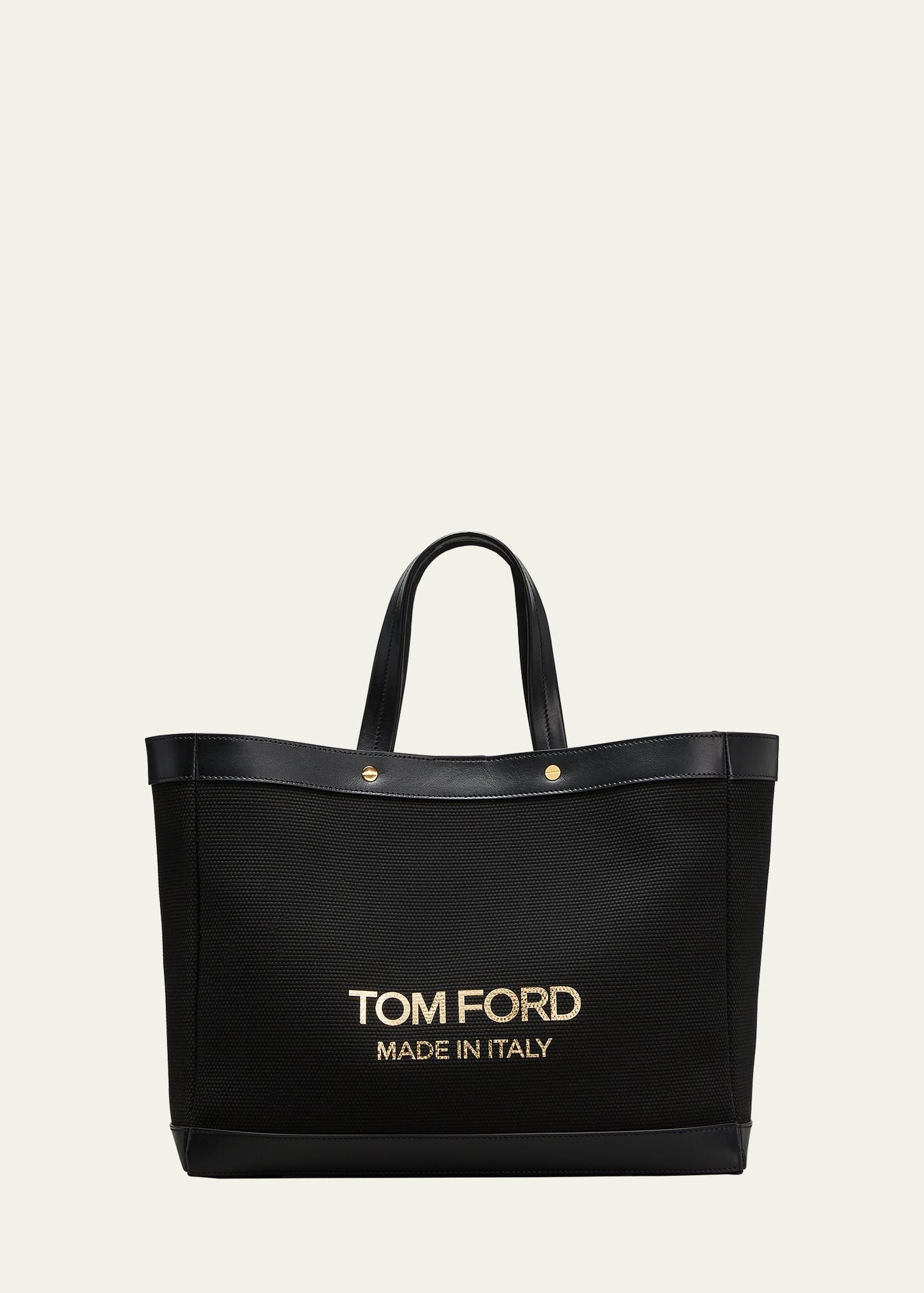 TOM FORD Bicolor Canvas Logo Shopping Small Tote Bag | Bergdorf Goodman